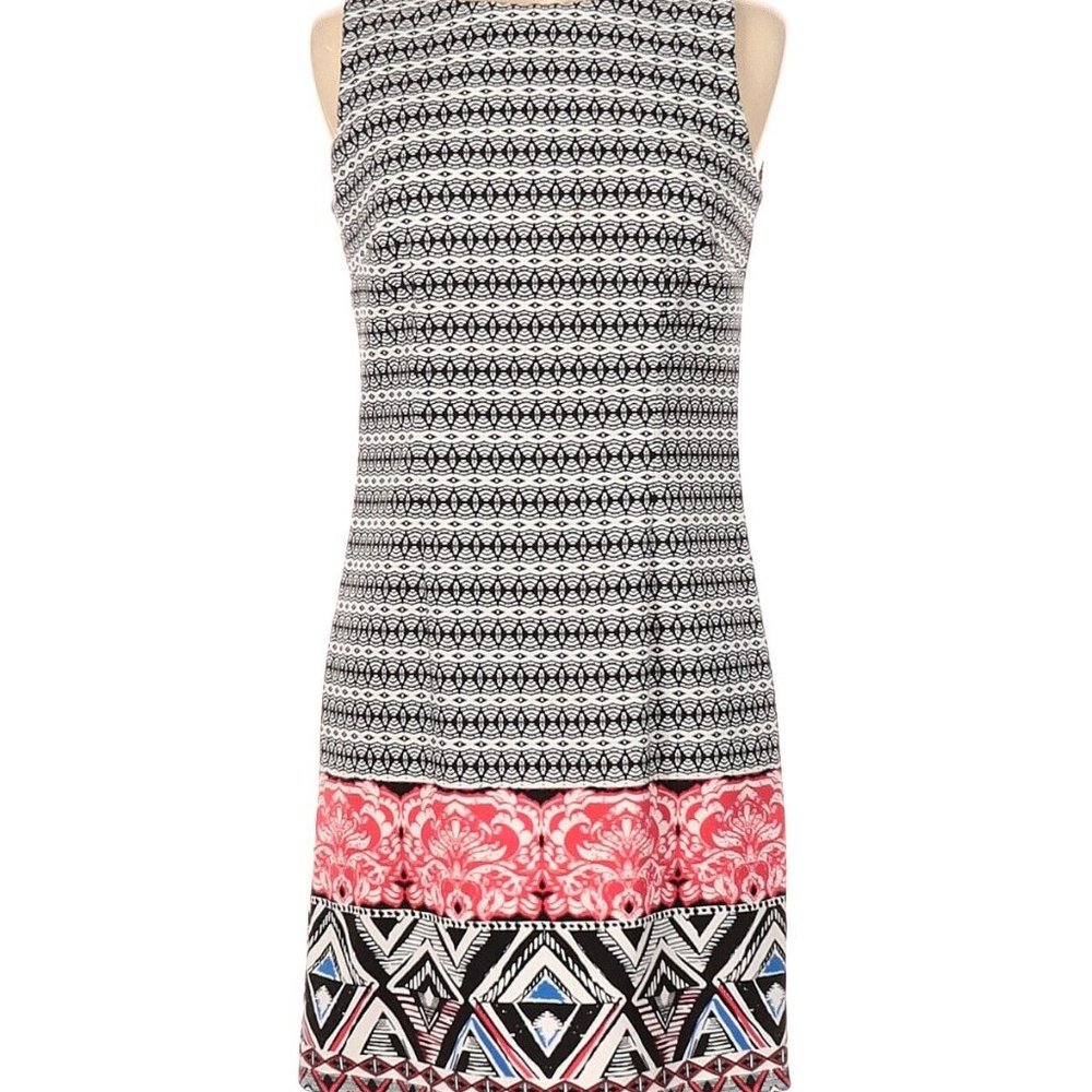 New Mario Serrani Ladies Shift Dress Black White Print Available in Size 2